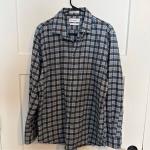 C2 by Calibrate Black and White Plaid Shirt